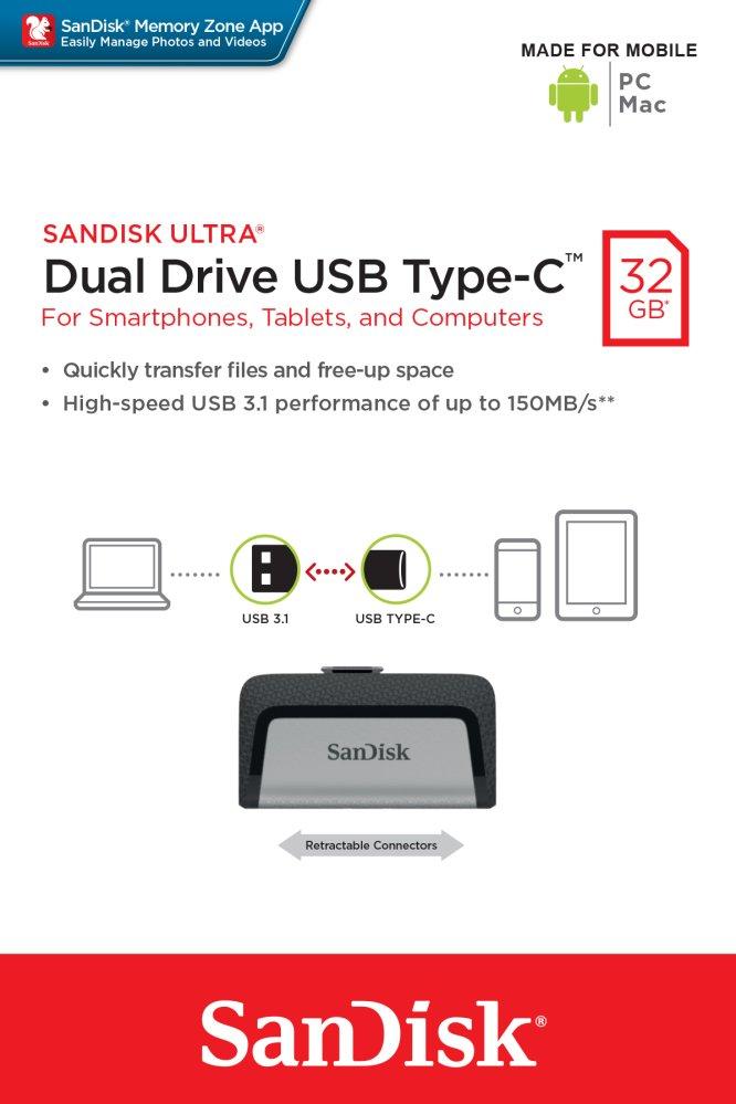 فلش مموری دوگانه USB 3-Type-C سن دیسک