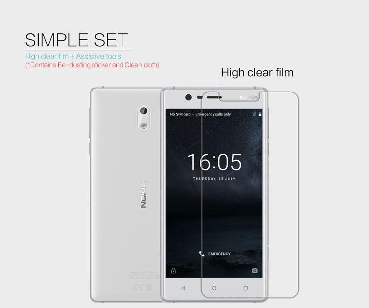 رچسب محافظ صفحه نمایش شفاف نوکیا 3 مارک نیلکین