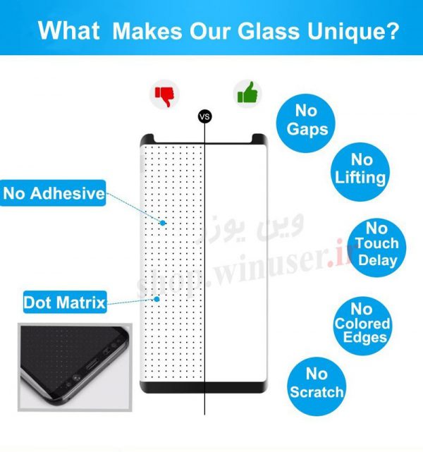 گلس 3D فول چسب گوشی گلکسی نوت 8