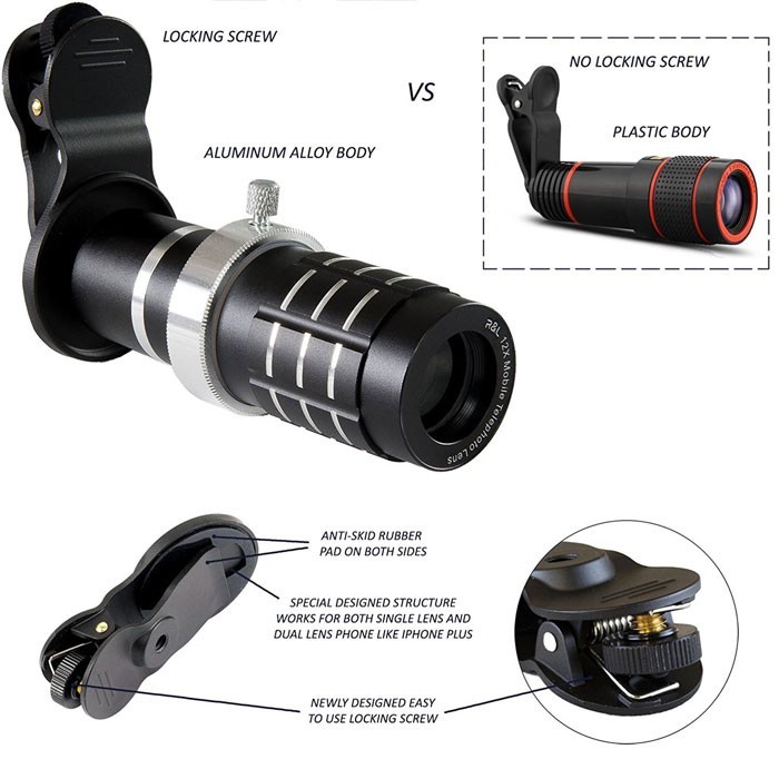 لنزهای زوم 12x | ماکرو | واید + پایه