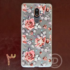 گارد ژله‌ای طرح گُل نگین دار نئونی نوکیا 7 پلاس