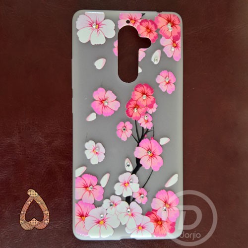 گارد ژله‌ای طرح گُل نگین دار نئونی نوکیا 7 پلاس