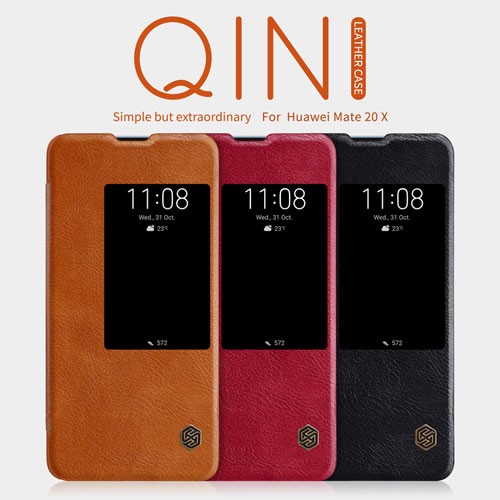 کیف هوشمند چرمی هوآوی Mate 20 X مارک Nillkin Qin