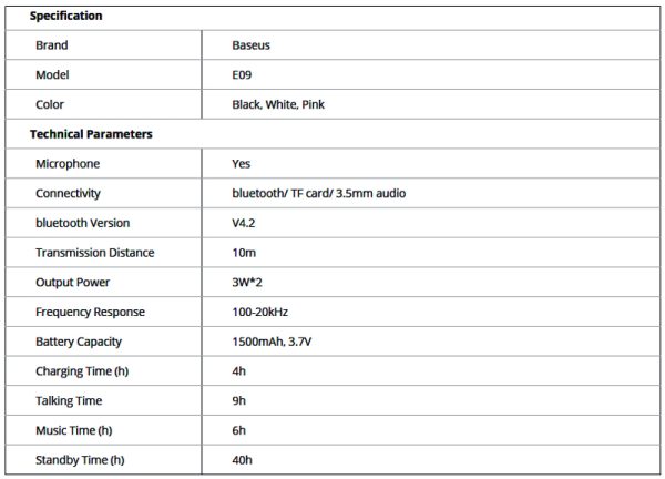 اسپیکر وایرلس بیسوس مدل Encok E09