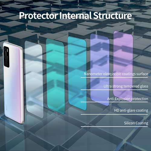 گلس H+Pro نیلکین هوآوی P40 + برچسب لنز