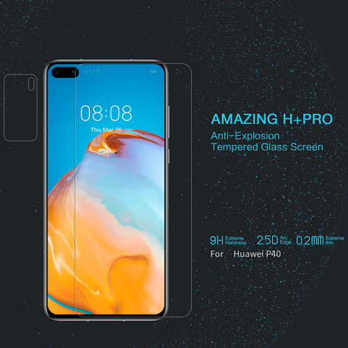 گلس H+Pro نیلکین هوآوی P40 Pro + برچسب لنز