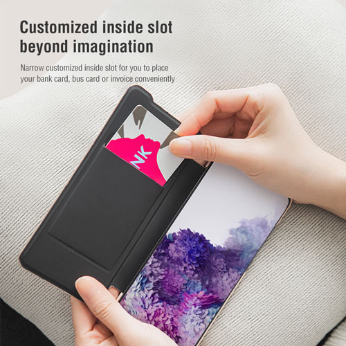 فلیپ کاور چرمی +Galaxy S20 مارک Ming نیلکین