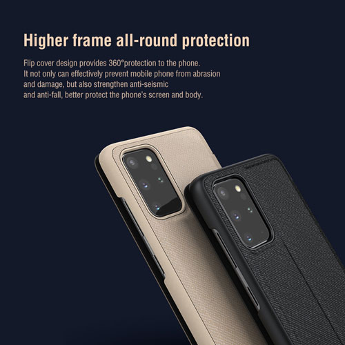 فلیپ کاور چرمی +Galaxy S20 مارک Ming نیلکین
