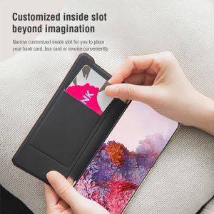 فلیپ‌ کاور چرمی Galaxy S20 مارک Ming نیلکین