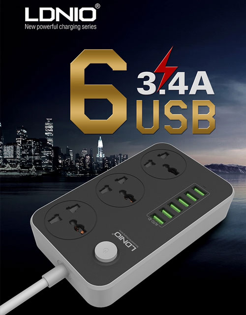 شارژر فست USB و چند راهی برق الدینیو مدل Ldnio SC3604