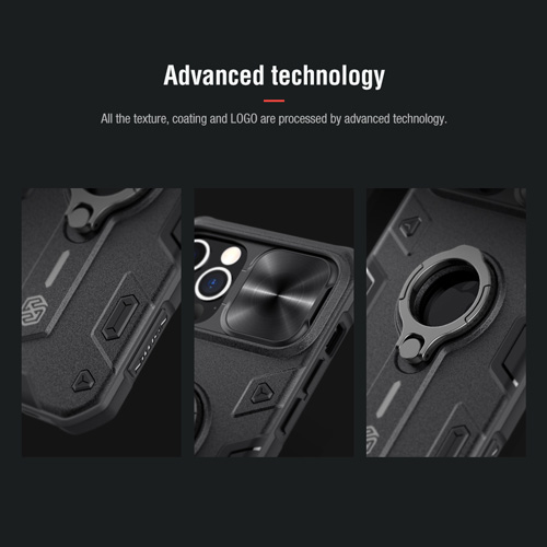 گارد رینگی نیلکین iPhone 12 مدل CamShield Armor (LOGO
