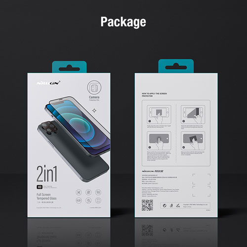 گلس تمام صفحه و محافظ لنز نیلکین iPhone 12 Mini