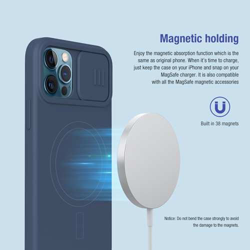 کاور Camshield سیلیکونی مگنتی نیلکین با محافظ دوربین iPhone 12 Pro Max