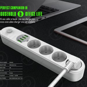 چند راهی برق USB دار LDNIO مدل SE4432