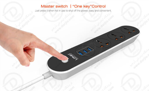 سه راهی برق USB دار LDNIO مدل SC3301