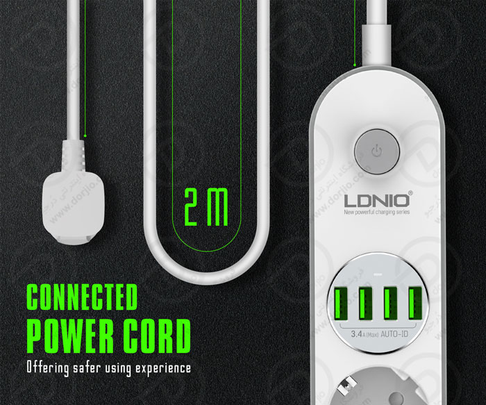 چند راهی برق USB دار LDNIO مدل SE4432