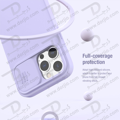 کاور Camshield سیلیکونی نیلکین با محافظ دوربین iPhone 13 Pro Max