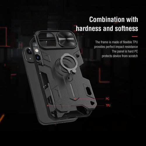 گارد محافظ رینگی iPhone 13 مدل Camshield Armor نیلکین