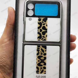 کریستال کاور طرح سفید پلنگی سامسونگ Galaxy Z Flip3 مارک GKK