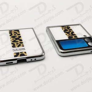 کریستال کاور طرح سفید پلنگی سامسونگ Galaxy Z Flip3 مارک GKK