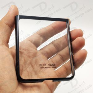 کریستال کاور شفاف فریم سرمه‌ای تیره سامسونگ Galaxy Z Flip3 مارک GKK
