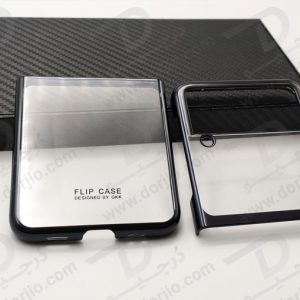 کریستال کاور شفاف فریم سرمه‌ای تیره سامسونگ Galaxy Z Flip3 مارک GKK