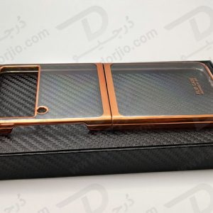 کریستال کاور شفاف فریم طلایی سامسونگ Galaxy Z Flip3 مارک GKK