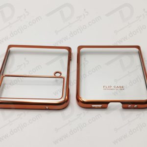 کریستال کاور شفاف فریم طلایی سامسونگ Galaxy Z Flip3 مارک GKK