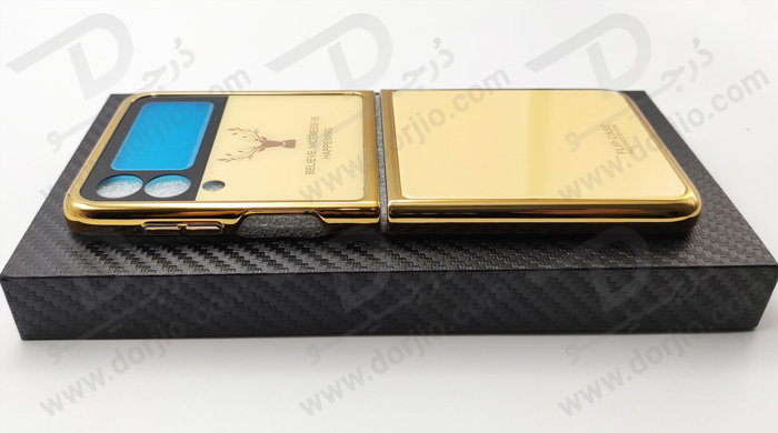 گارد طرح گوزنی سامسونگ Galaxy Z Flip3 مارک GKK رنگ طلایی