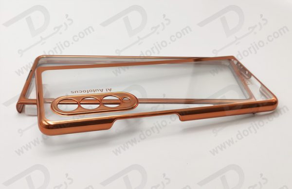 کریستال کاور شفاف فریم طلایی سامسونگ Galaxy Z Fold3 مارک GKK
