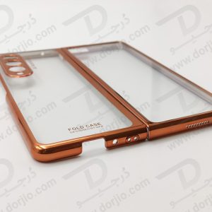 کریستال کاور شفاف فریم طلایی سامسونگ Galaxy Z Fold3 مارک GKK