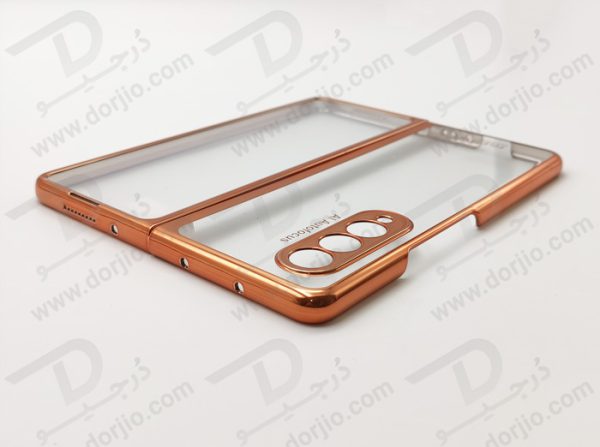 کریستال کاور شفاف فریم طلایی سامسونگ Galaxy Z Fold3 مارک GKK