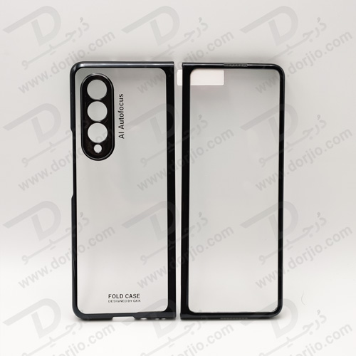 کریستال کاور شفاف فریم سرمه‌ای تیره سامسونگ Galaxy Z Fold3 مارک GKK