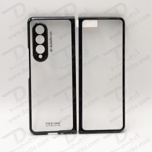 کریستال کاور شفاف فریم سرمه‌ای تیره سامسونگ Galaxy Z Fold3 مارک GKK
