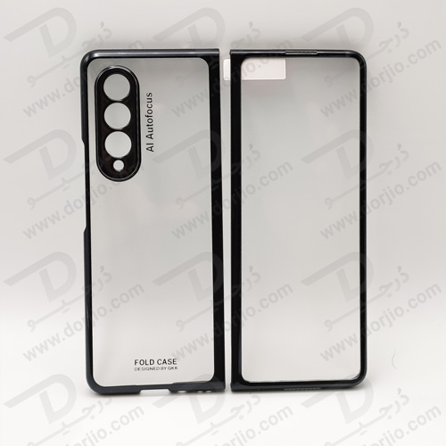 کریستال کاور شفاف فریم سرمه‌ای تیره سامسونگ Galaxy Z Fold3 مارک GKK