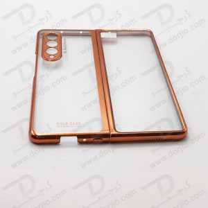 کریستال کاور شفاف فریم طلایی سامسونگ Galaxy Z Fold3 مارک GKK