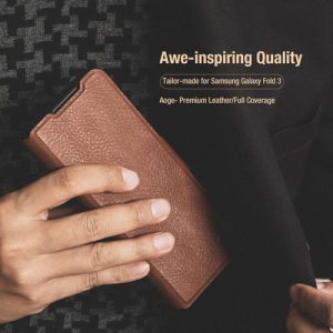 فلیپ کاور چرمی کلاسیک سامسونگ Aoge Leather Case Galaxy Z Fold3