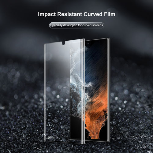 برچسب محافظ منحنی نیلکین سامسونگ Impact Resistant Curved Glass Galaxy S22 Ultra