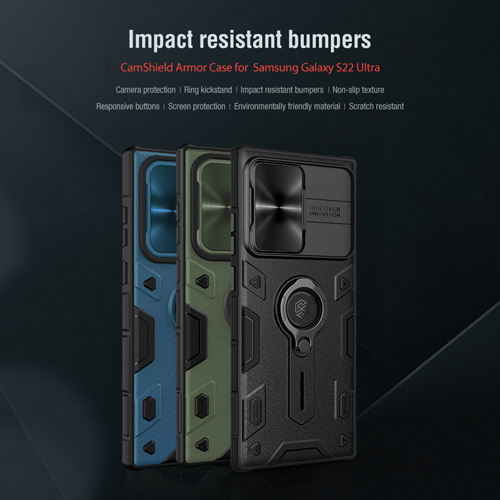 گارد ضد ضربه رینگی سامسونگ CamShield Armor Case Galaxy S22 Ultra