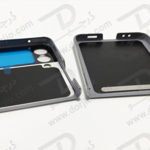 فلیپ کیس سامسونگ Galaxy Z Flip3 مارک GKK رنگ زرد فریم نقره ای