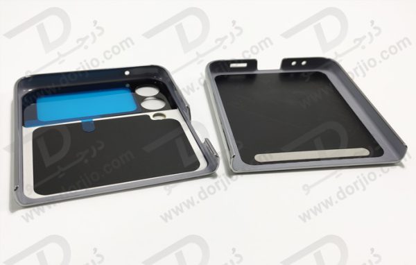 فلیپ کیس سامسونگ Galaxy Z Flip3 مارک GKK رنگ زرد فریم نقره ای