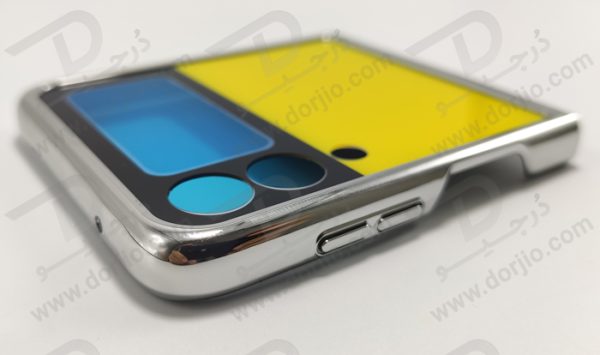 فلیپ کیس سامسونگ Galaxy Z Flip3 مارک GKK رنگ زرد فریم نقره ای