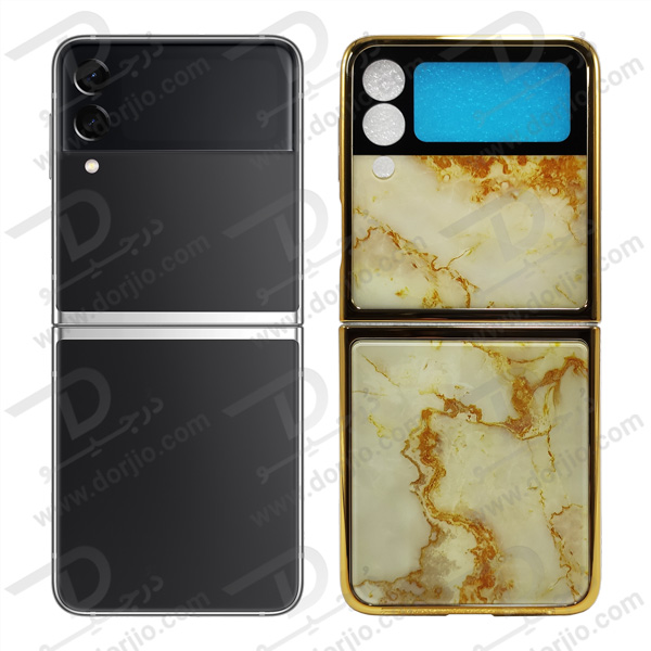گارد طرح ماربل طلایی سامسونگ Galaxy Z Flip3 مارک GKK
