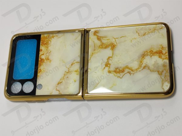 گارد طرح ماربل طلایی سامسونگ Galaxy Z Flip3 مارک GKK
