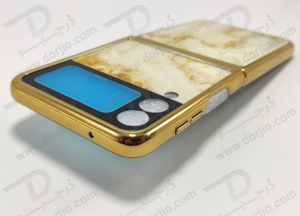 گارد طرح ماربل طلایی سامسونگ Galaxy Z Flip3 مارک GKK