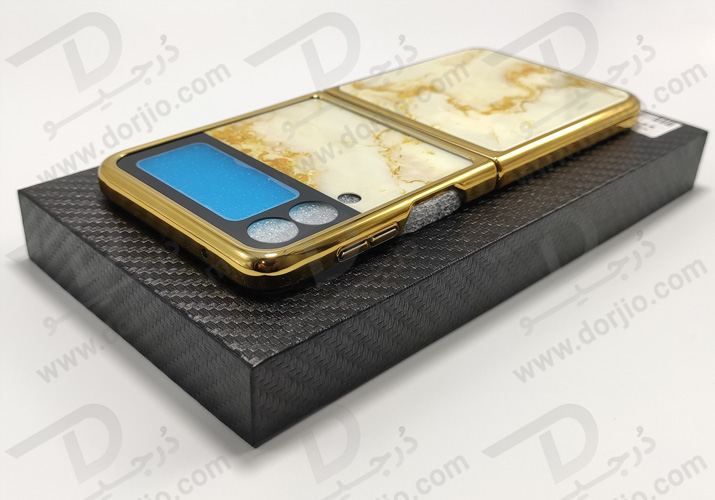 گارد طرح ماربل طلایی سامسونگ Galaxy Z Flip3 مارک GKK