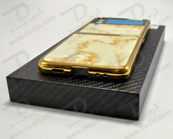 گارد طرح ماربل طلایی سامسونگ Galaxy Z Flip3 مارک GKK