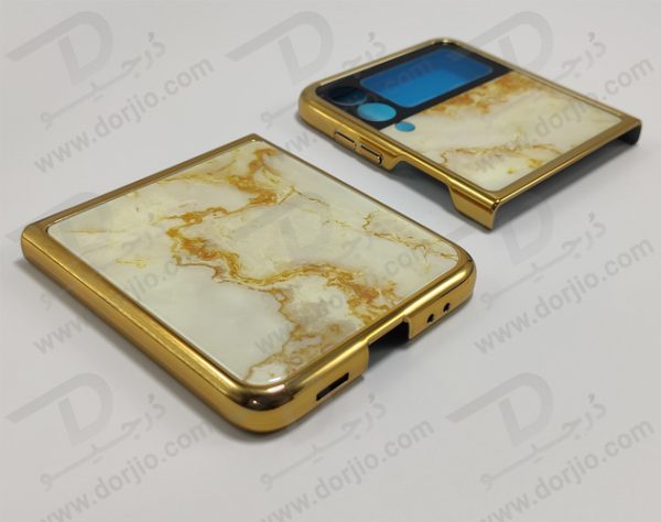 گارد طرح ماربل طلایی سامسونگ Galaxy Z Flip3 مارک GKK