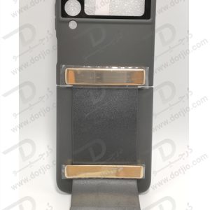 فلیپ کیس مشکی سامسونگ Galaxy Z Flip 3 مارک GKK با بند چرمی