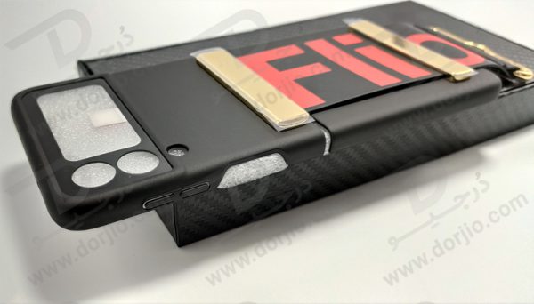 فلیپ کیس مشکی سامسونگ Galaxy Z Flip 3 مارک GKK با بند چرمی - کد 3